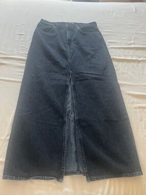 Agolde Black Maxi Denim Skirt